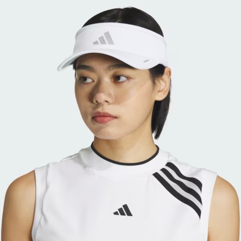Adidas White and Black Sports Visor